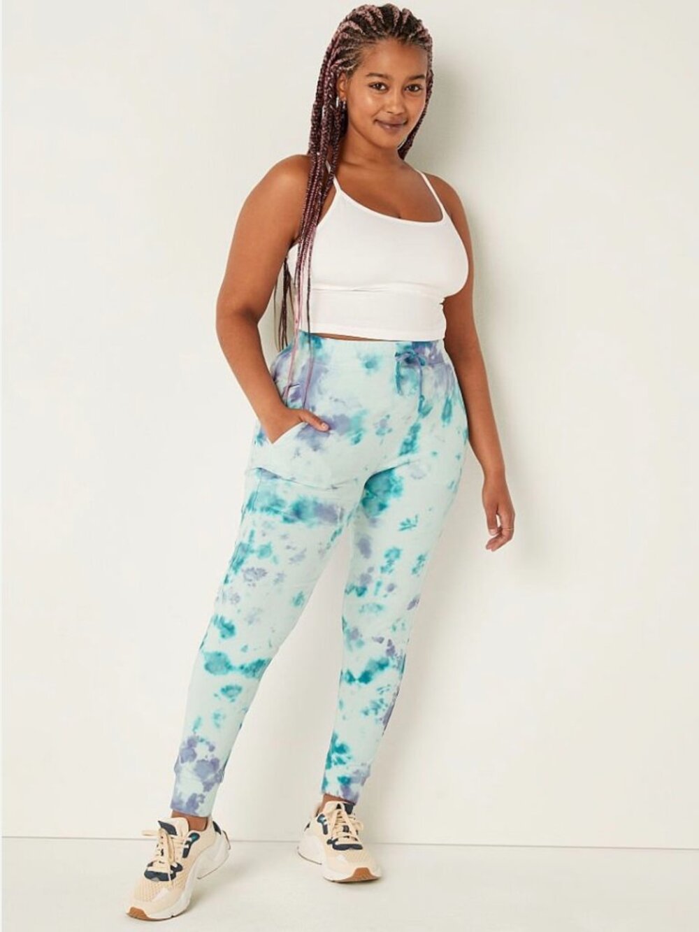 PINK Victoria's Secret Campus Jogger Size Medium Icy Water Tie Dye High Waist